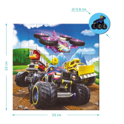 Магнітний пазл на 40 елементів «Колеса» (Dodo)