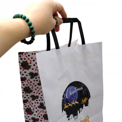 Пакет бумажный с ручками Крафт белый (25х15х34 см) (Bourgeois)