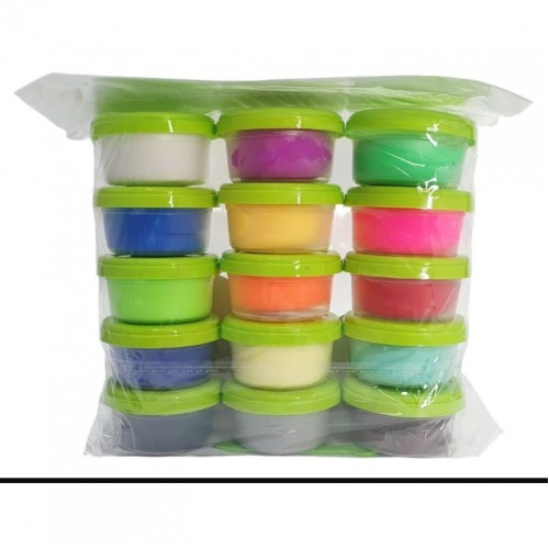 Набор для лепки с воздушным пластилином в стаканчиках, 15 цветов (Lovin)