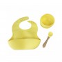 Набор силиконовая тарелка и слюнявчик в коробке (ЖЕЛТЫЙ) (Mega Zayka)