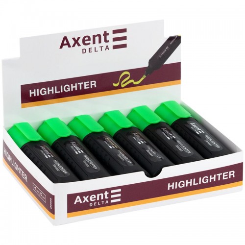 Маркер Highlighter Standard D2505, 1-5 мм клиноп. зеленый (Axent)