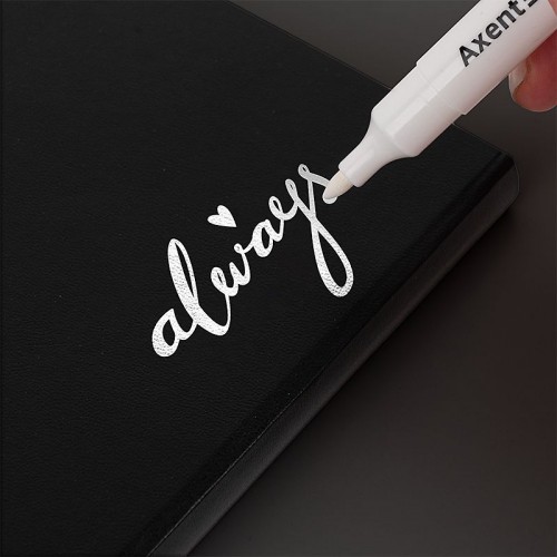 Маркер Permanent White 2545-A, 2 мм круглый белый, 2 мм (Axent)