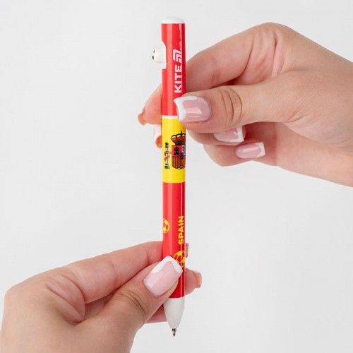 Ручка шариковая автоматическая Football nations, синяя (Kite)