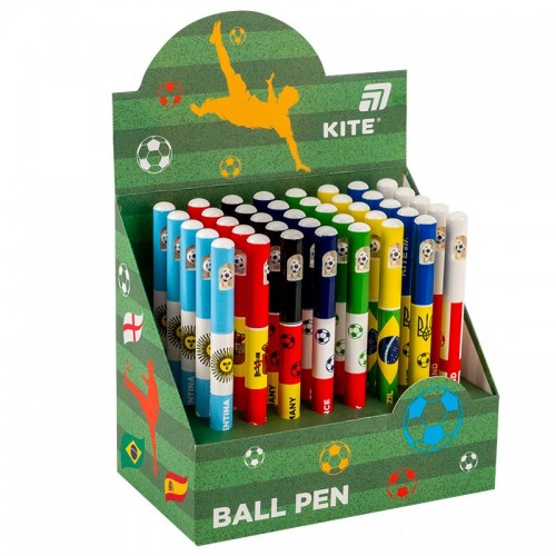 Ручка шариковая автоматическая Football nations, синяя (Kite)