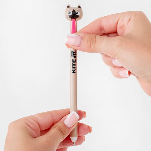 Ручка гелевая автоматическая «пиши-стирай» Cats, синяя (Kite)