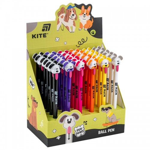 Ручка шариковая автоматическая Little puppy, синяя (Kite)