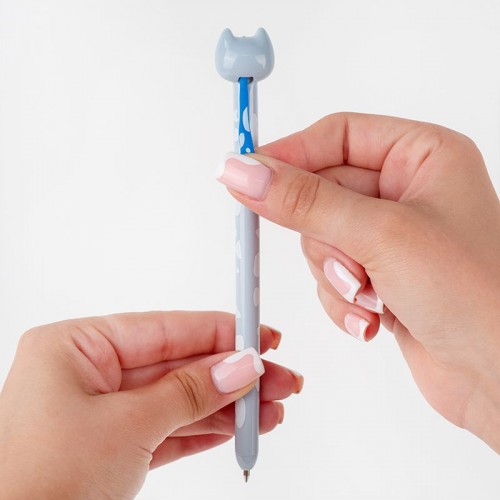 Ручка шариковая автоматическая Funny cat, синяя (Kite)