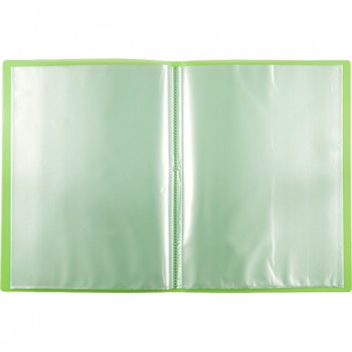 Дисплей-книга с карманом, А4, 20 файлов, прозрачная зеленая (Axent)
