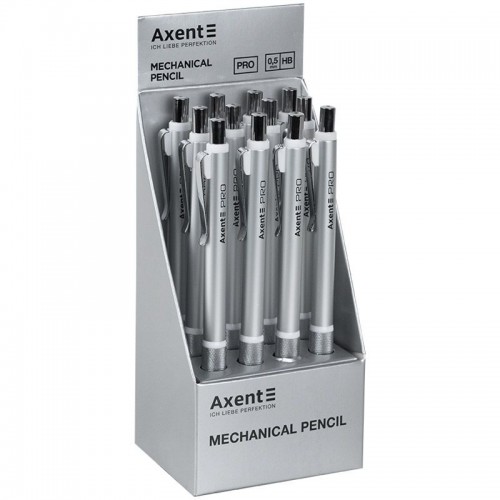 Карандаш механический Pro, 0.5мм, серебрянный (Axent)