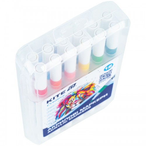 Маркеры акриловые, набор 12шт, Kite Creative (Kite)
