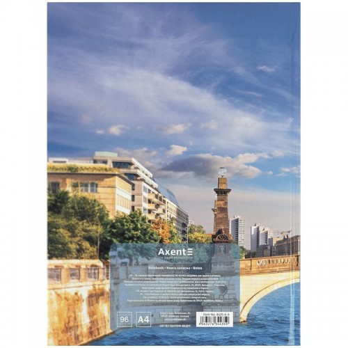 Книга записная A4- 203*273 мм, 96арк., кл., City, Berlin (Axent)