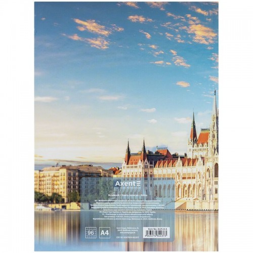 Книга записная A4- 203*273 мм, 96арк., кл., City, Budapest (Axent)
