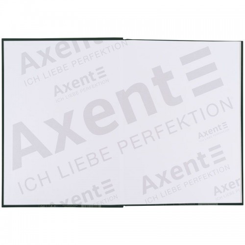 Книга записная A4- 203*273 мм, 96арк., кл., One color, зелена (Axent)
