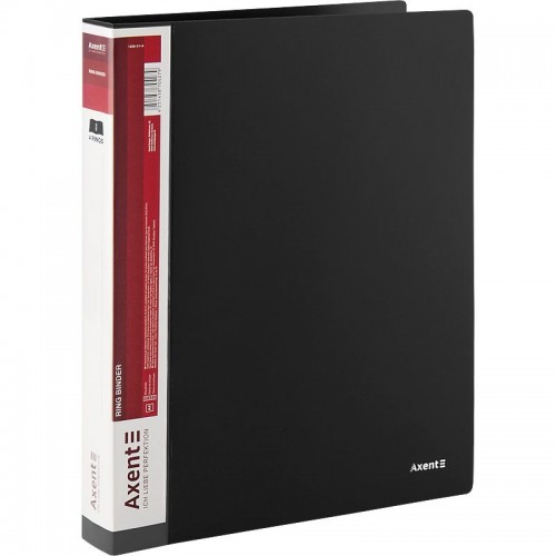 Папка на 4-х кольцах, 35 мм, черная (Axent)