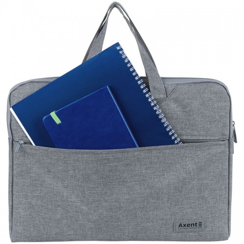 Текстильная сумка для документов, A4, 1 отделение, светло-серая (Axent)