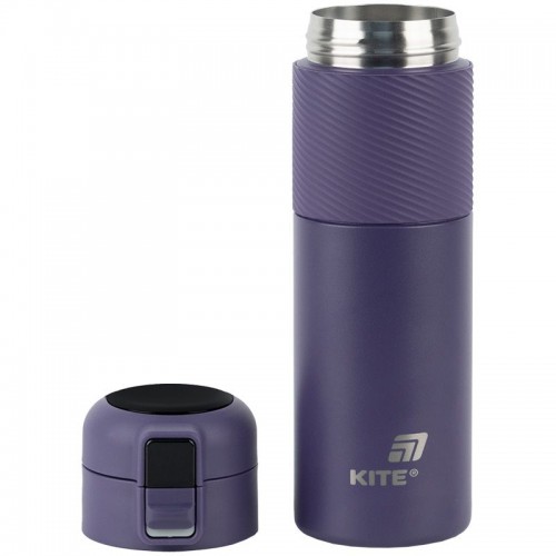 Термос с термодатчиком 450 мл, фиолетовый (Kite)