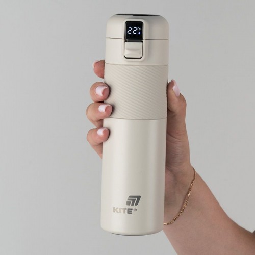 Термос с термодатчиком 450 мл, бежевый (Kite)