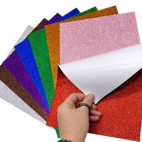 Набір кольорового паперу з глітером (21х29,7см), 8 аркушів (Art studio of Happiness)