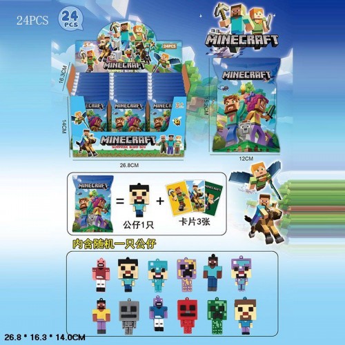 Набор-сюрприз "Майнкрафт/Minecraft" (герой+3 карточки), микс видов (MiC)