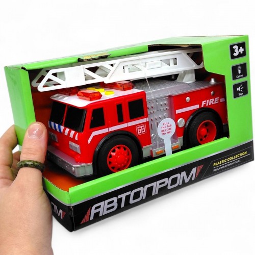 Машина АВТОПРОМ "Пожарная" (свет, звук, коробка – 21х13х11 см) (Автопром)