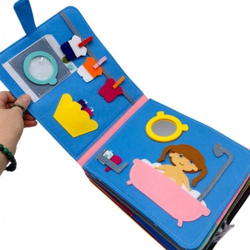 Мягкая книга-бизиборд (фетр, элементы на липучках, сюжетные игры) (MiC)