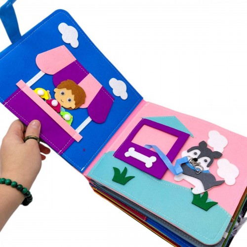 Мягкая книга-бизиборд (фетр, элементы на липучках, сюжетные игры) (MiC)