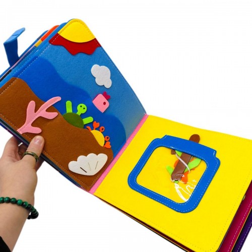 Мягкая книга-бизиборд (фетр, элементы на липучках, сюжетные игры) (MiC)