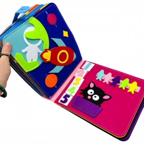 Мягкая книга-бизиборд (фетр, элементы на липучках, сюжетные игры) (MiC)