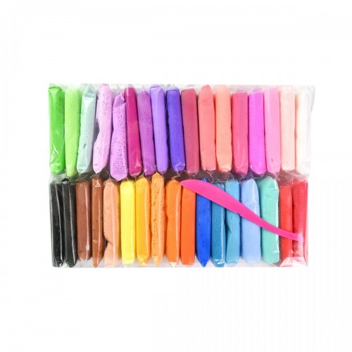 Набір для творчості (повітряний пластилін) "UʼDO Clay" 34 шт, брикет 10 г (укр) (Strateg)