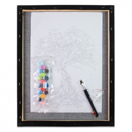 Картина за номерами на чорному фоні "Ротвейлер на фоні кольорових квітів" 30х40 (Strateg)