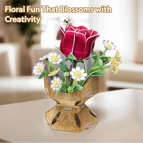 Тривимірна головоломка-конструктор із серії Букет квітів "Троянда" (Cubic Fun)