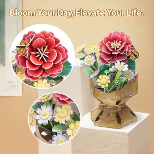 Тривимірна головоломка-конструктор із серії Букет квітів "Камелія" (Cubic Fun)