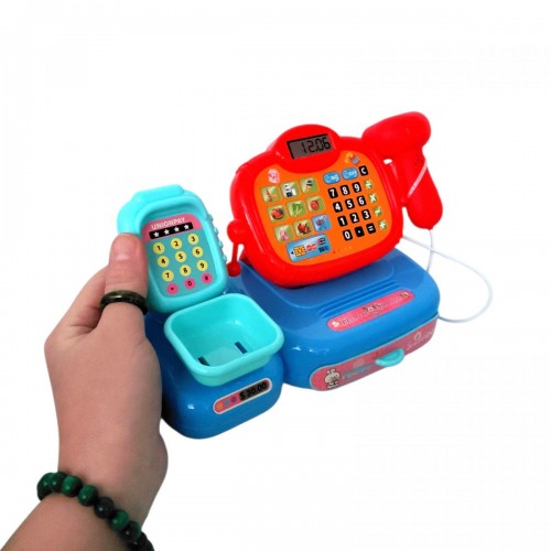 Кассовый аппарат подсветка, звук, выдвижной сундук, купюры, банковская карта, в коробке (MiC)