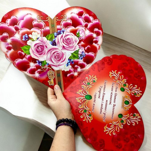 Валентинка, велика, 32 см, подвійна (різні види в асортименті) (Експрес Удачі)