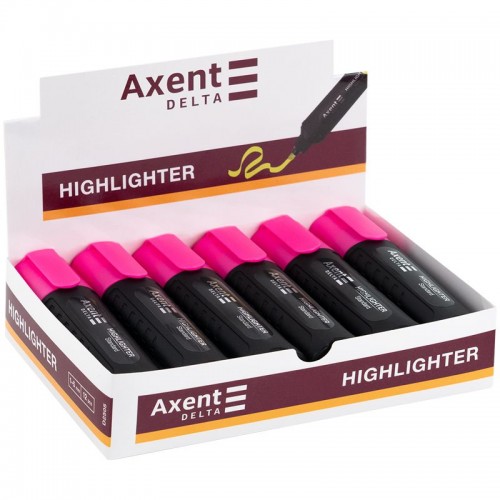 Маркер Highlighter Standard D2505, 1-5 мм клиноп. рожевий (Axent)
