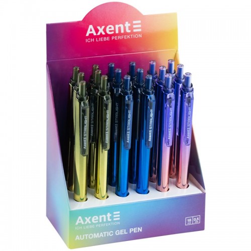 Ручка гелева автоматична Starlight, синя (Axent)