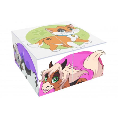 Кубики "Домашние животные" (4 шт) (Технок)