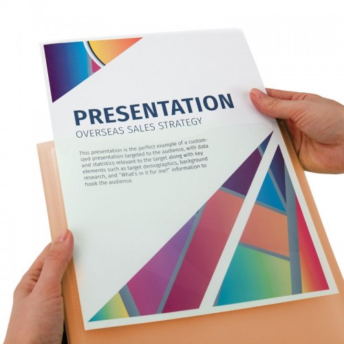 Дисплей-книга з кишенею, А4, 20 файлів, прозора помаранчева (Axent)