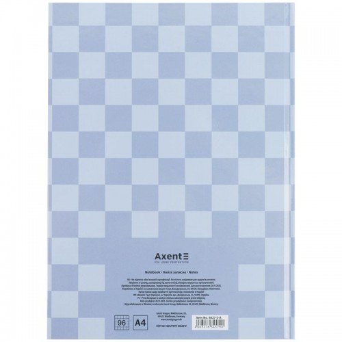Книга записна А4-, 203*273 мм,96арк., кліт., Mosaic, сіра (Axent)