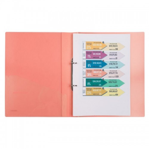 Папка на 2-х кільцах, 25мм, прозора рожева (Axent)