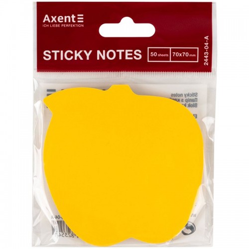 Блок паперу з клейким шаром, яблуко,70х70мм,50арк (Axent)