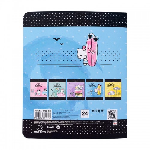 Зошит 24 арк., кл., софт тач + УФ лак, HK (Kite)