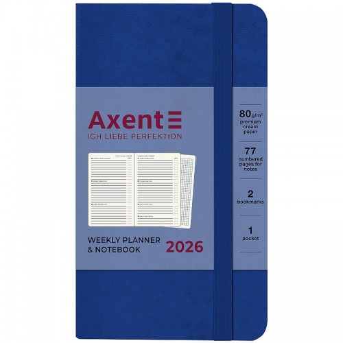 Щотижневик 2026 Pocket Strong, 90*150, класичний синій (Axent)