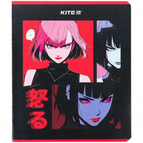 Зошит 48 арк., кл., гібр. лак + УФ лак, Kite Anime (Kite)