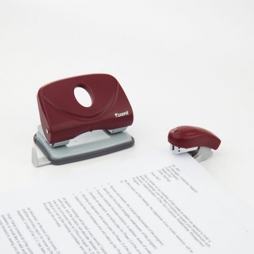 Степлер Welle-2 пласт., №24/6, 10 арк., червоний (Axent)