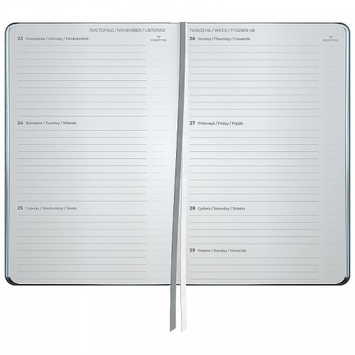 Еженедельник 2026 Partner City Soft, 125*195, серый (Axent)