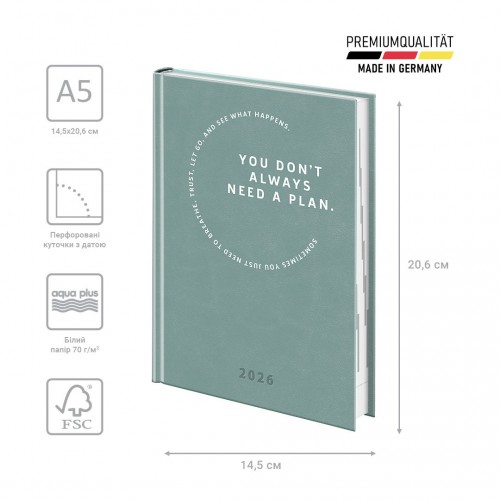 Щоденник 2026 Стандарт Torino Trend бірюз. холодний (BRUNNEN ДК)