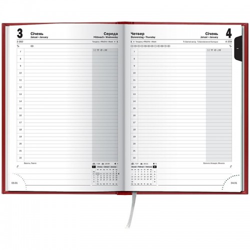Щоденник 2026 Стандарт Torino слп/т червоний (BRUNNEN ДК)