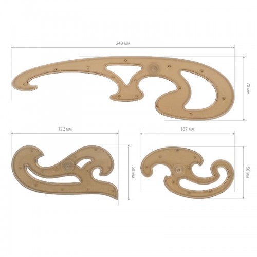 Лекала, N2, набір 3 шт., малий (KOH-I-NOOR)