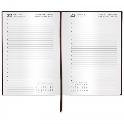 Щоденник 2026 Classic Style, 145*210, з/т коричневий (Axent)